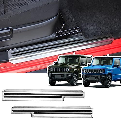 新型ジムニー用 スカッフプレート jb64W jb74W 新型ジムニーシエラ 用サイドガード ステンレス製 耐久 ジムニー jb64 アクセサリー 傷防止 ジムニーシエラ アクセサリー カスタム サイドバープ