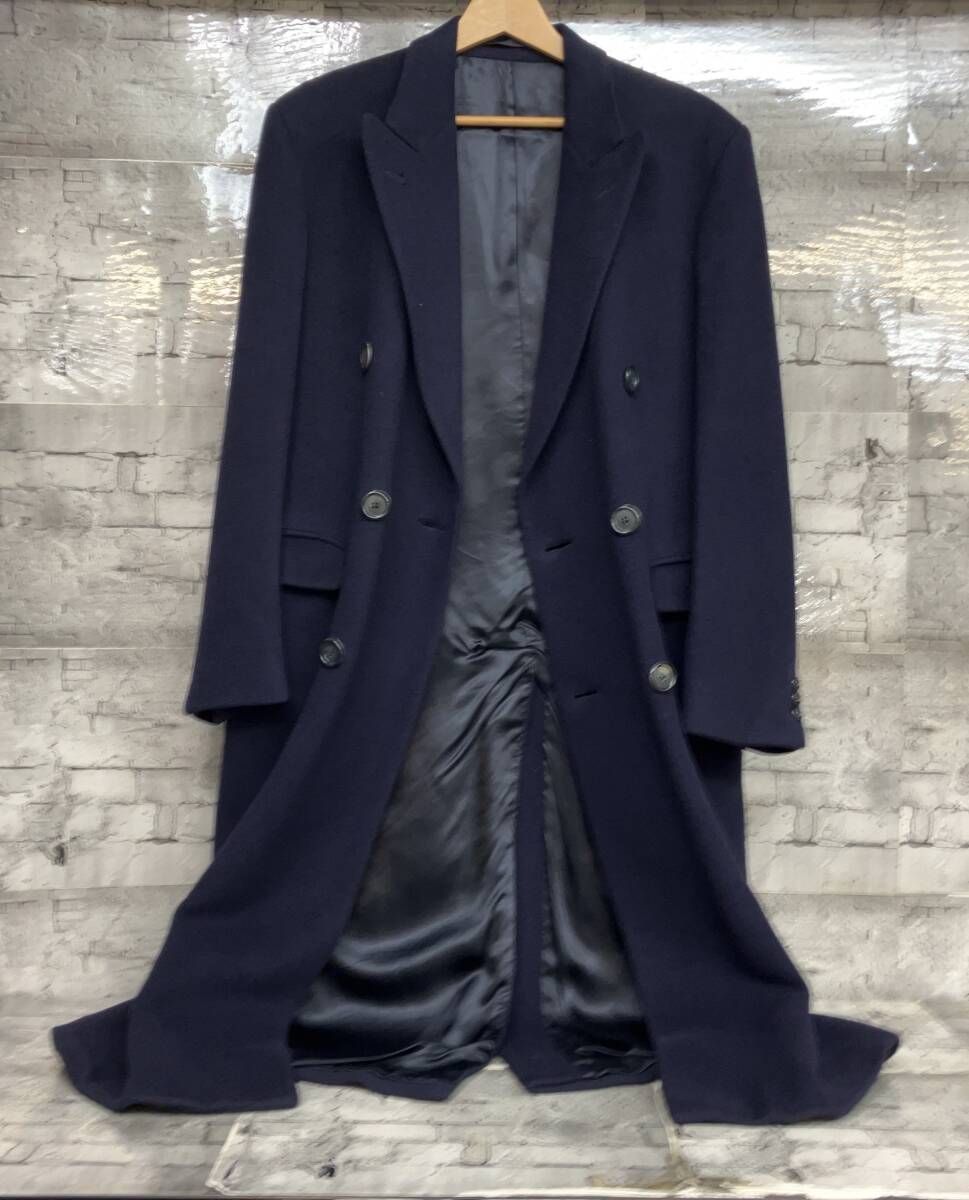 ハロッズ berwin カシミヤ100% ダブル チェスターコート ネイビー 紺 ハロッズberwinカシミヤ100%ダブルチェスターコートネイビー紺