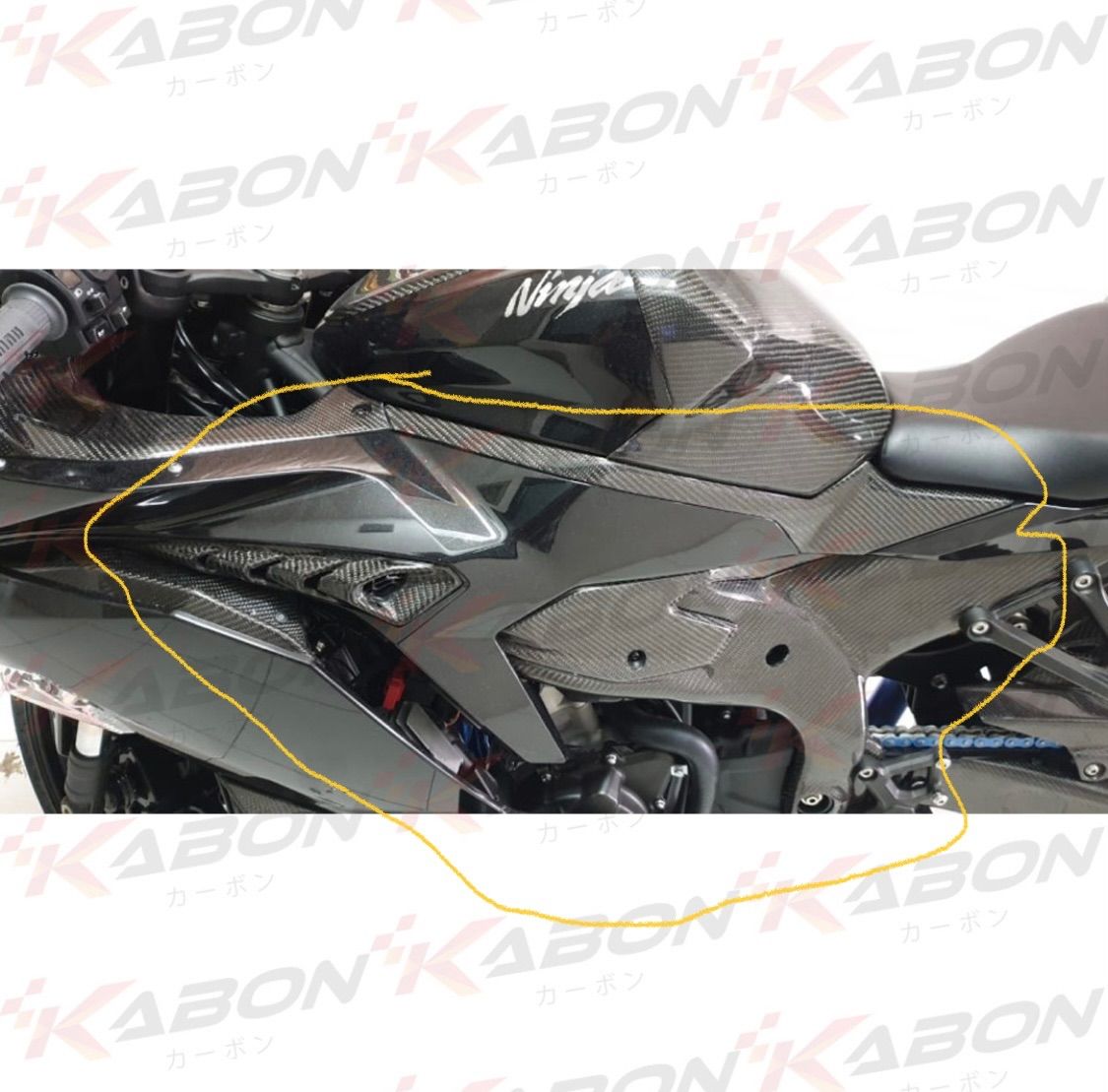 ZX25R カーボンニーグリップ 受注製造 BRIGHTFACE_UK