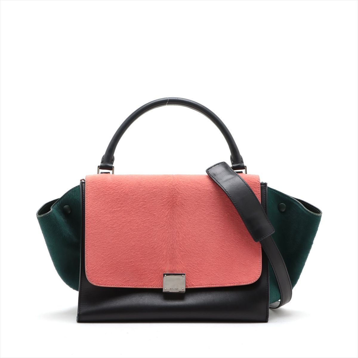 美品 セリーヌ トラペーズ ミディアム ハラコ レザー 2WAY ショルダー  