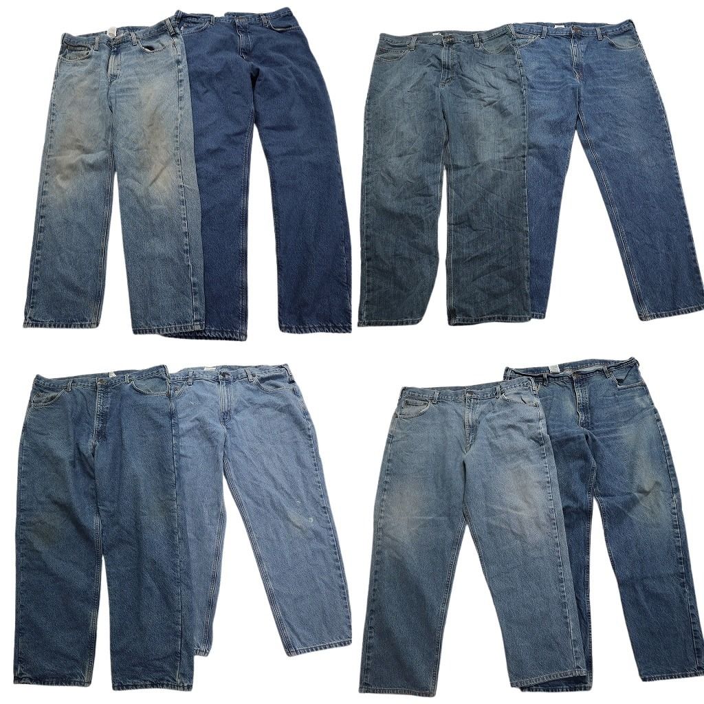 古着卸 カーハート Carhartt パンツ 8枚セット メンズ 40 |42 ライトブルー フェード ワークパンツ 古着 NA5795