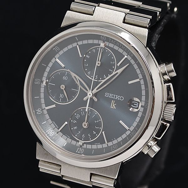 良品 箱/保付 セイコー QZ 1F21-5D40 ルキア クロノグラフ デイト