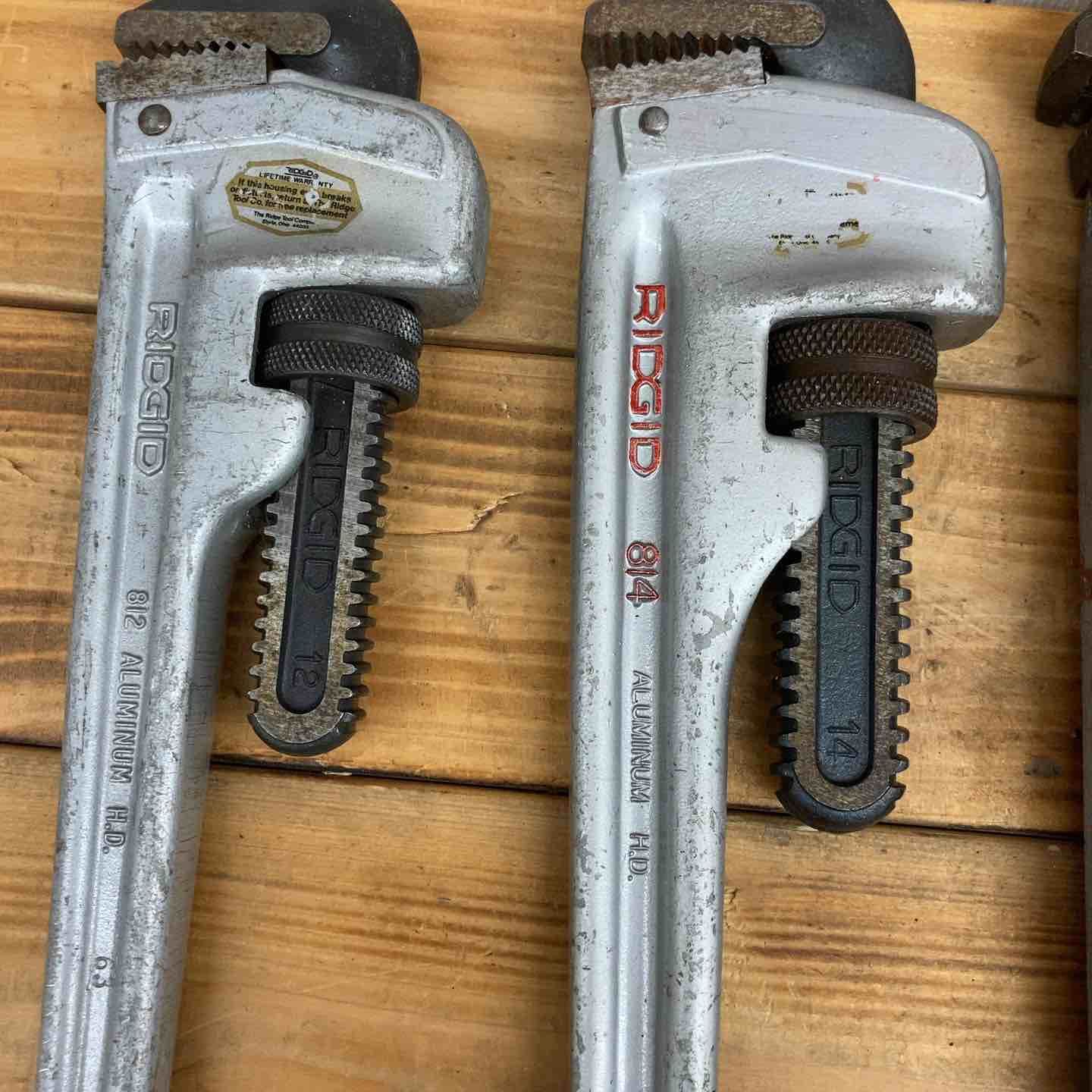 中古品】 【まとめ売り】 RIDGID アルミ パイプレンチ 9本セット