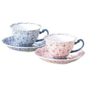 5営業日で発送 ブルーム メーカー取寄 染赤絵唐草 ペア碗皿 日本製 美濃焼 食器 ギフト - 入数 5