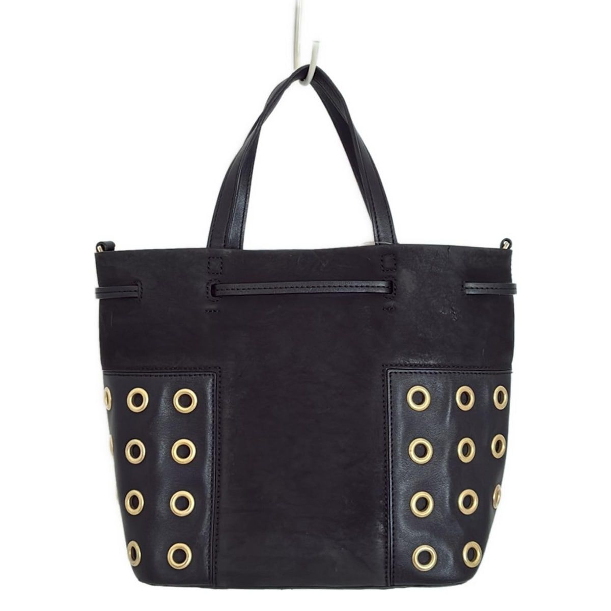 ✨美品✨トリーバーチトートバッグ巾着型Tロゴ大容量レザーブラック