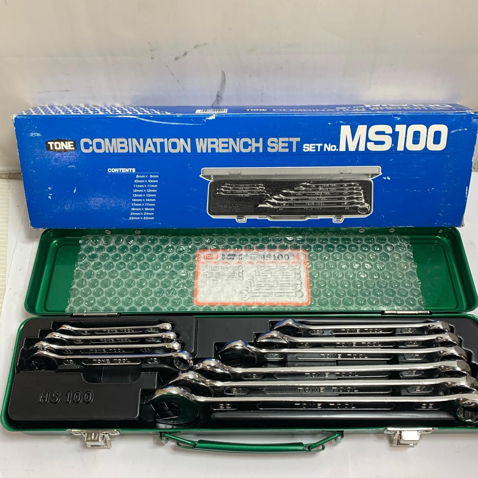 ♭♭TONE トネ コンビネーションレンチセット NO.MS100 グリーン