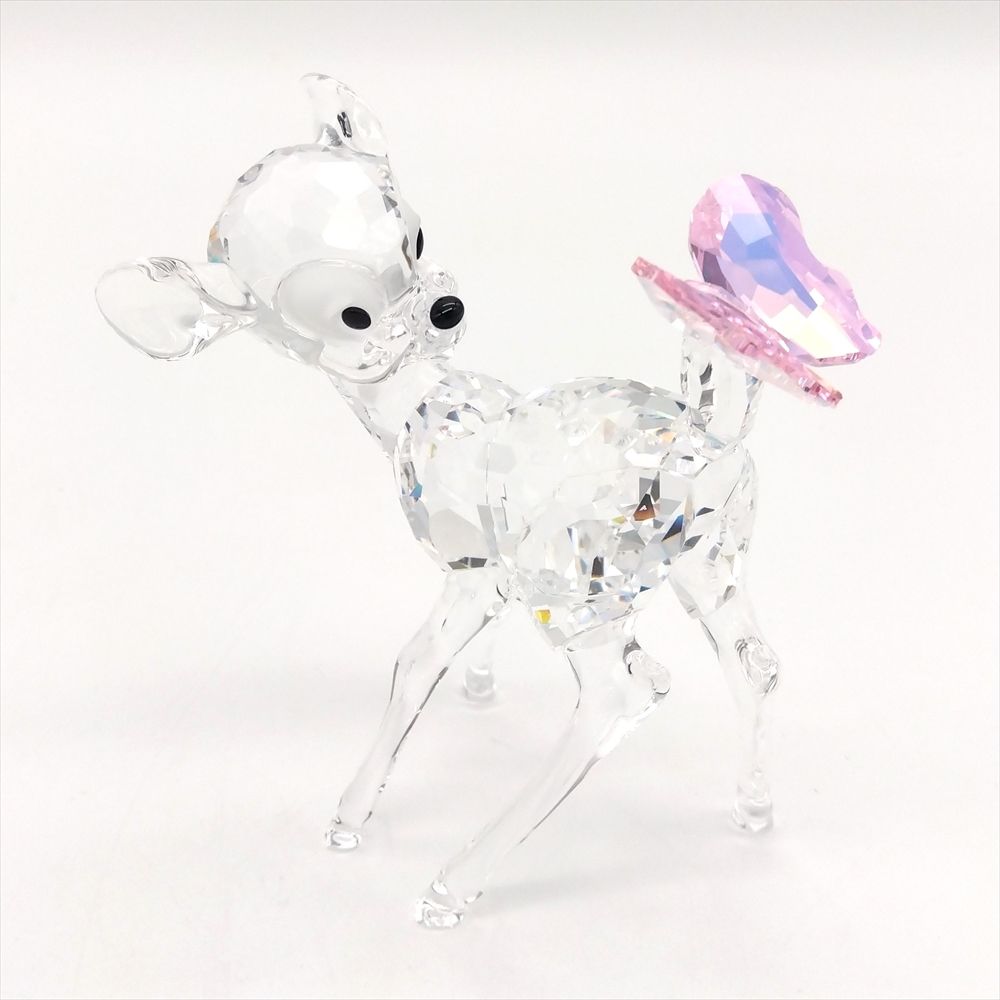 SWAROVSKI - スワロフスキー SWAROVSKI ディズニー BANBI バンビ セット オブジェ 置物 943951 クリア 台座付き【中古】 スワロフスキー SWAROVSKI ディズニー BANBI バンビ セット