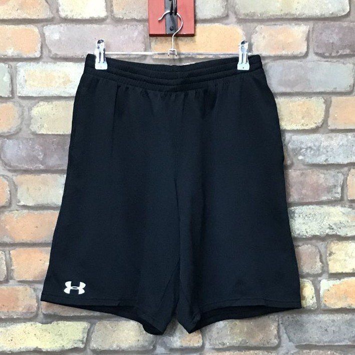 SP1-133★USA直輸入★良品★ブラック【UNDER ARMOUR アンダーアーマー】メッシュ ショートパンツ【メンズ M】ランニング ジム スポーツ US古着 トレーニング