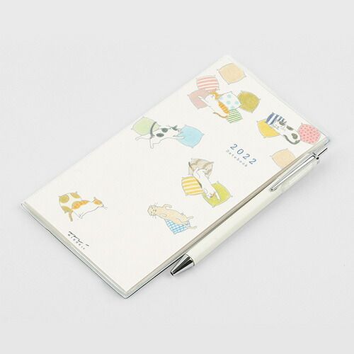 まとめ ミドリ ダイアリー ポケットダイアリー スリム ネコ柄