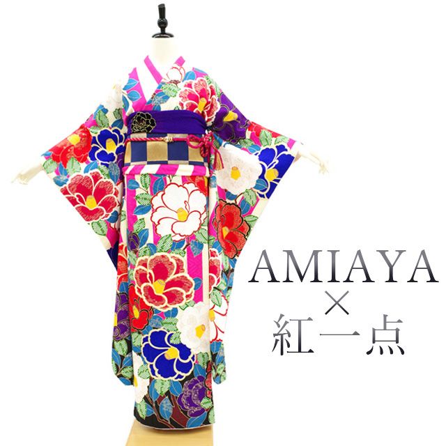 コラボ振袖 AMIAYA×紅一点 金駒 金彩 身丈175cm 身幅ゆったりめ コラボ振袖 AMIAYA×紅一点 金駒 金彩 身丈175cm 身幅ゆったりめ