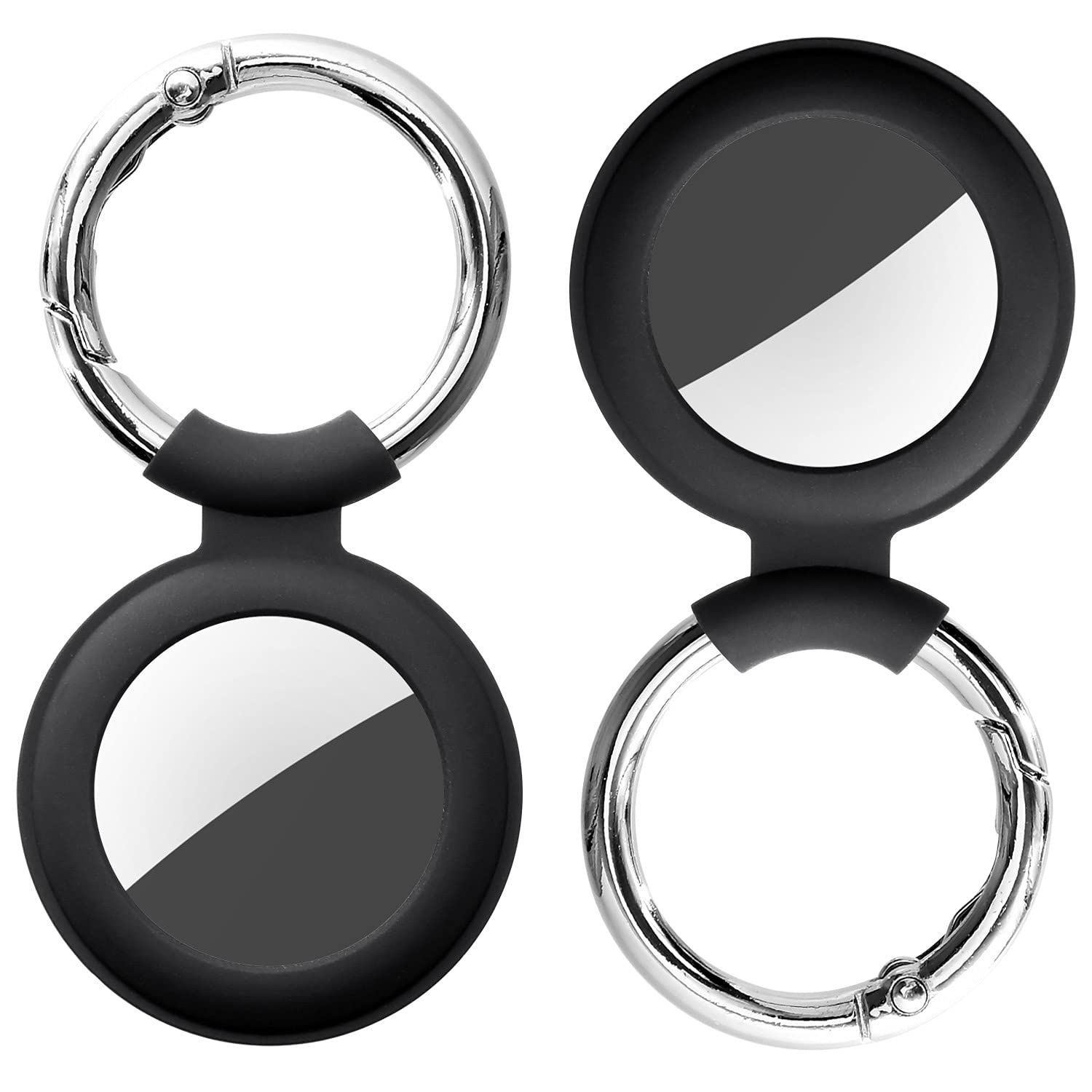 【色: ブラック】wu0026w airtagケース シリコン ２個セット４色からお選び