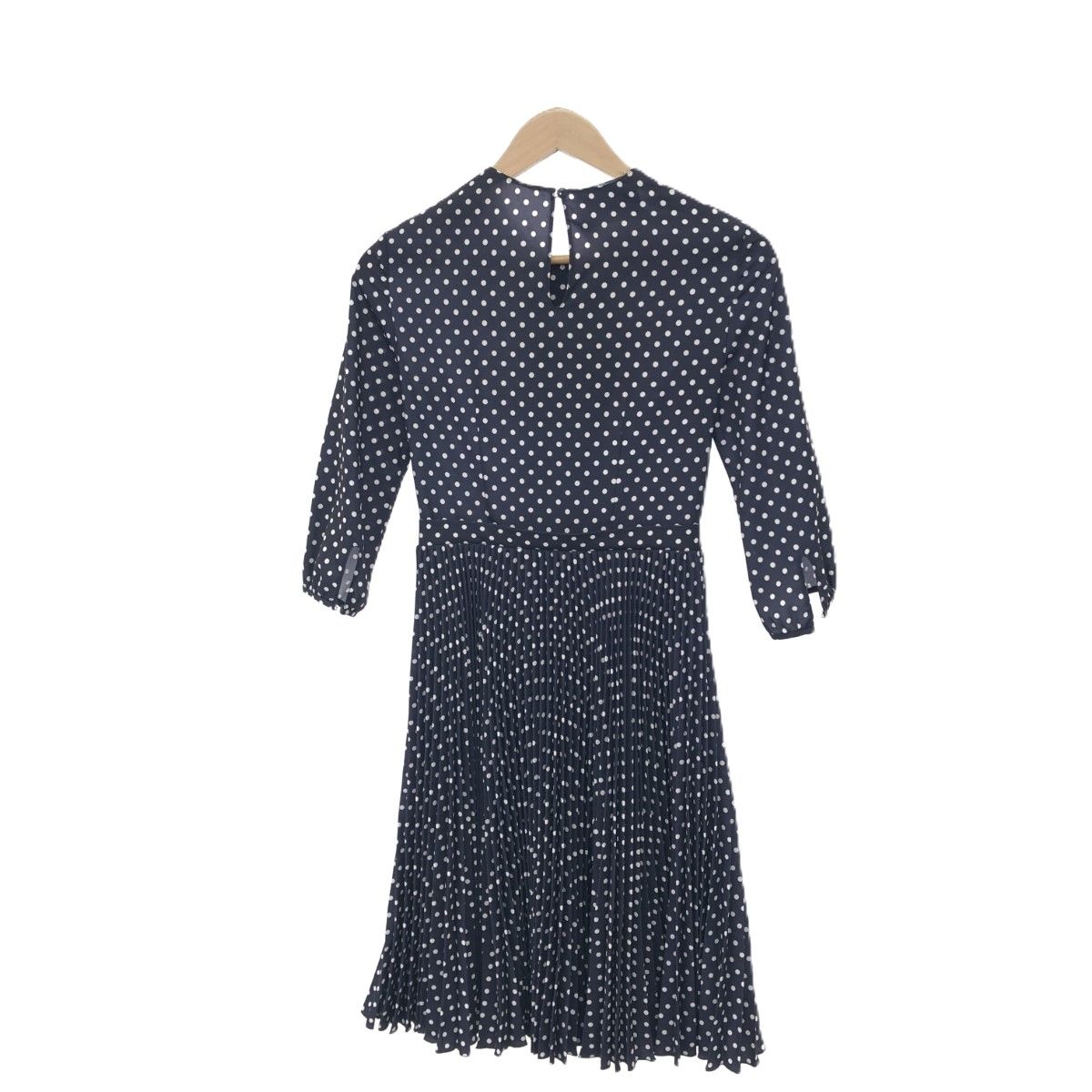 プラダ　ドットワンピース PRADA プラダ ドット柄 水玉 プリーツ 七分袖 ワンピース サイズ:36
