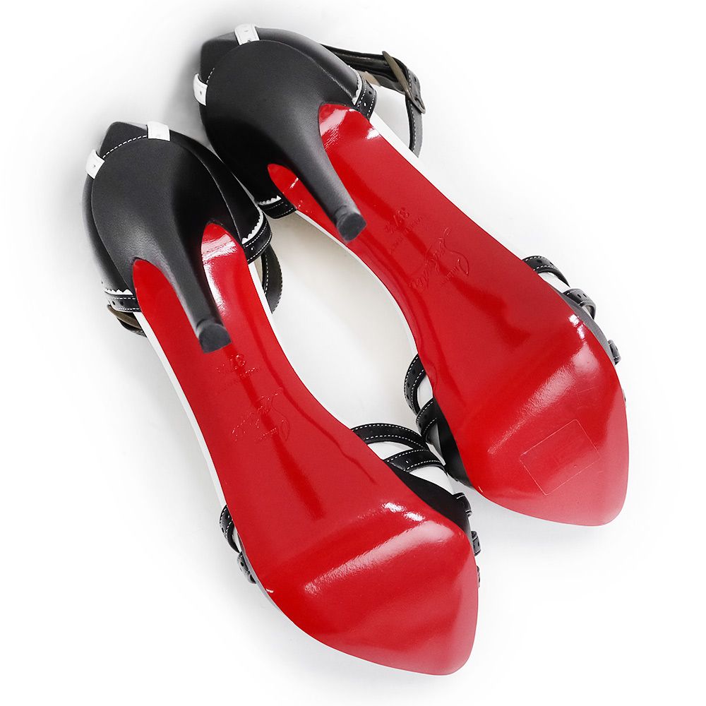 クリスチャンルブタン サンダル ピンヒール 靴 #37.5 24.5 レザー  