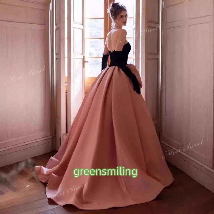 全国送料 無料！ ドレス ブラック-ピンクの配色 大きい ウェディングドレス ウエディングドレスドレス パーティードレス 演奏会 発表会 結婚式 二次会