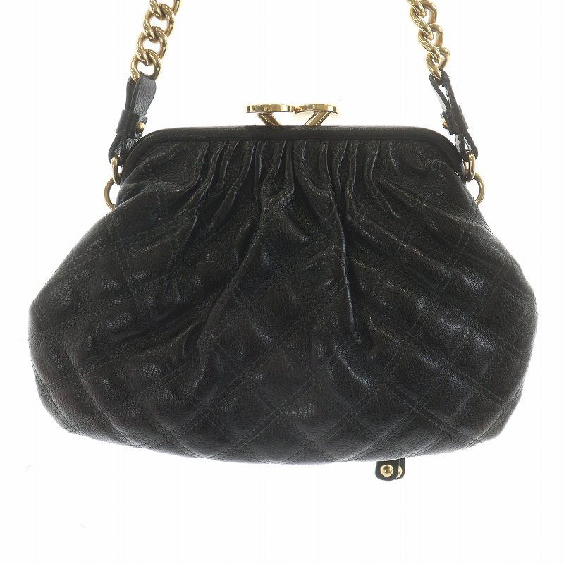 マークジェイコブズ がま口 ハンド&チェーンショルダーバッグ 黒 2way