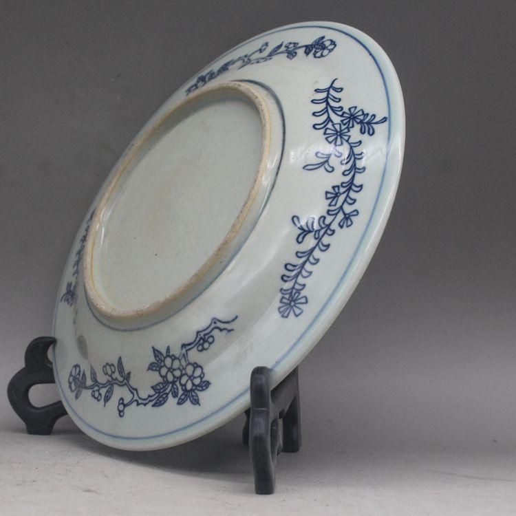 清乾隆青花双鳳紋磁器皿 景徳鎮 陶磁器 装飾品 現代工芸品 美術