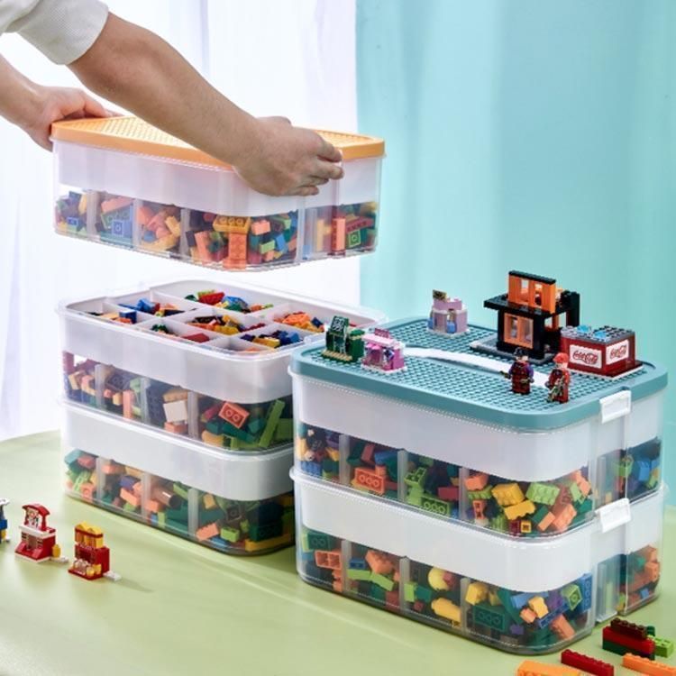 2層おもちゃ 収納 レゴ ブロック 収納 ケース レゴ 収納ケース ブロック おもちゃ収納 レゴ 仕切り キッズ お片付け ブロック収納ボックス
