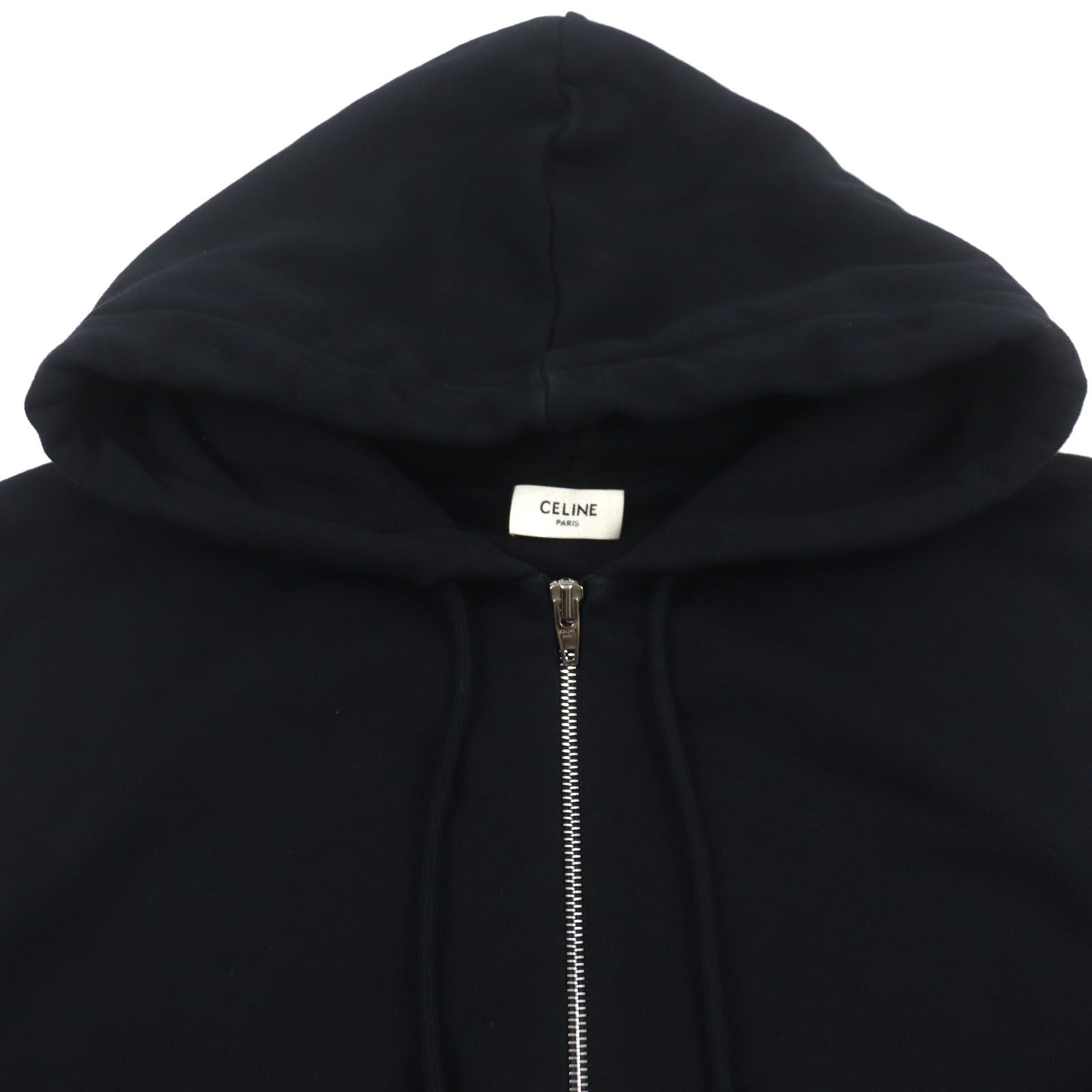 CELINE セリーヌ トリオンフ ジップアップパーカー ベロア ブラック S
