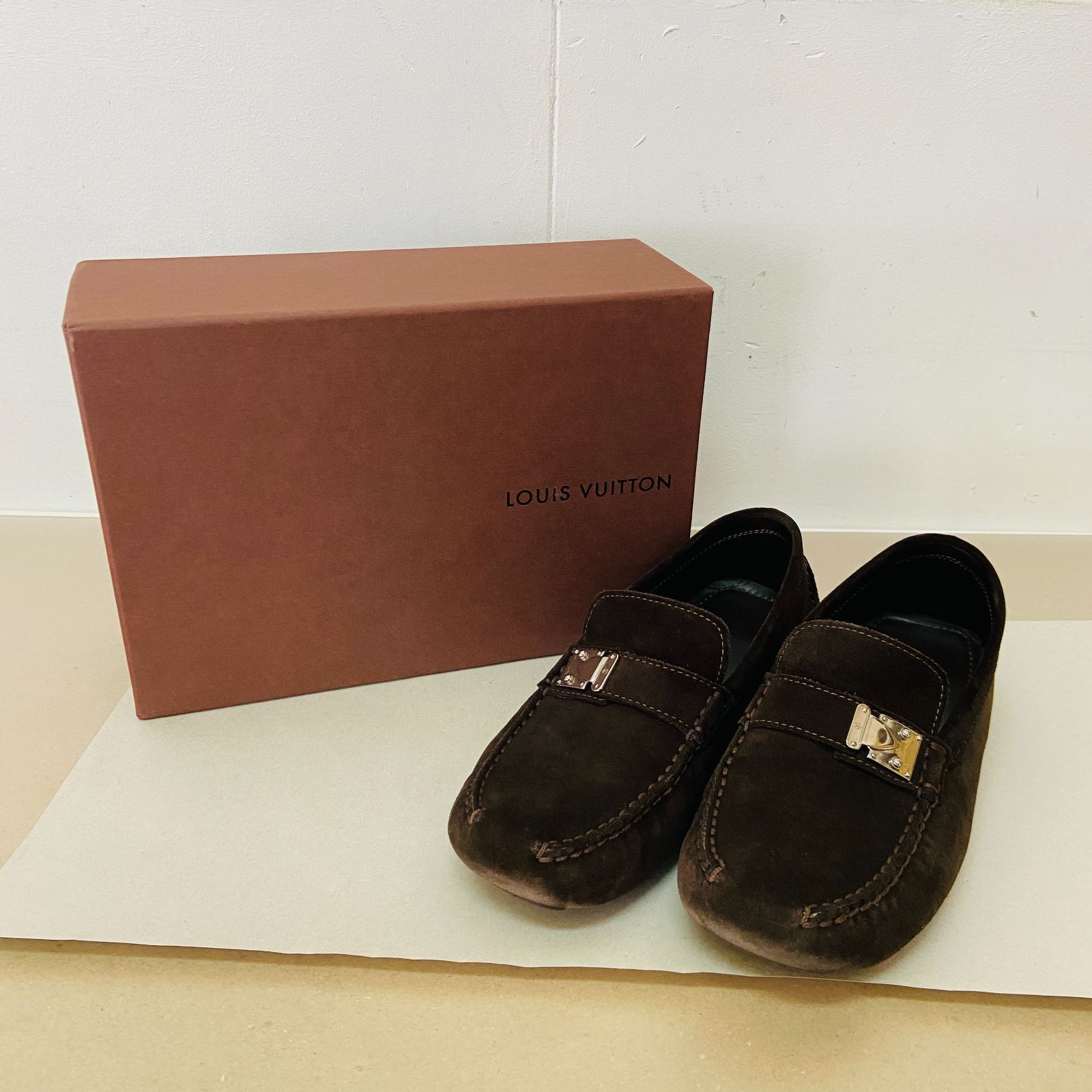 Louis Vuitton ルイヴィトン ドライビングシューズ スエード ブラウン メンズ サイズ 25.5 C3343