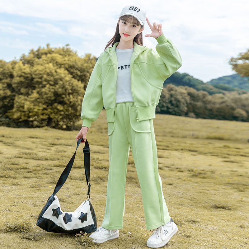 子供服 女の子 ジャージ スウェット 長袖 上下セット 2点セット ガールズ スポーツウェア シンプル 運動着 運動会 韓国風 パーカー ジュニア おしゃれ アウター 春秋 カジュアル HIPHOP ダンス 