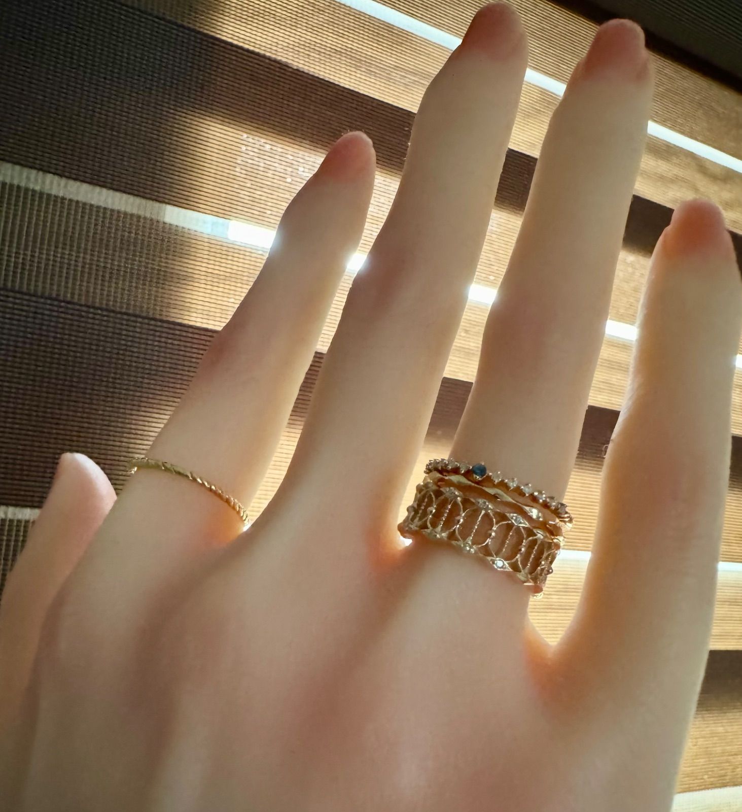 agete◇K10*11号*2008年クリスマス限定リング3点セット*アガット