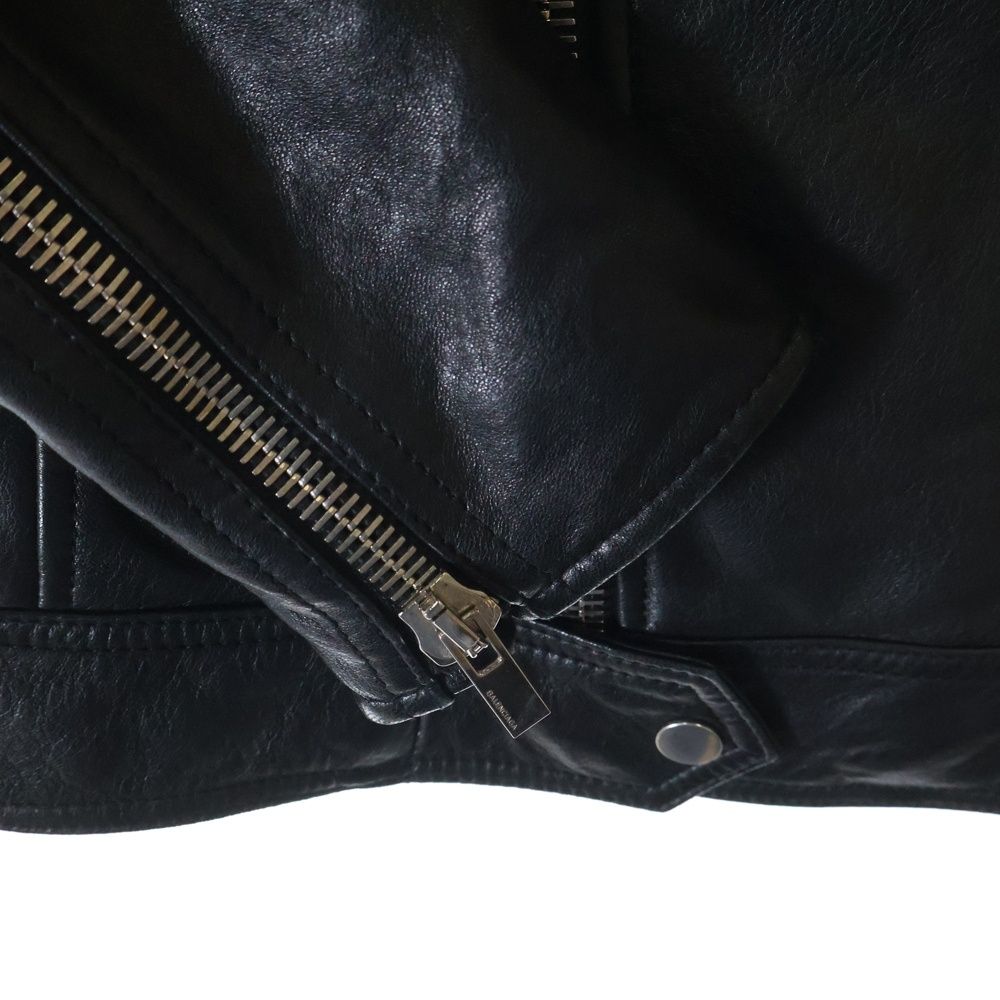 希少 バレンシアガ ラムレザー ダブルライダース ジャケット Sサイズ ブラック 中古・古着通販】BALENCIAGA (バレンシアガ) ラムレザー
