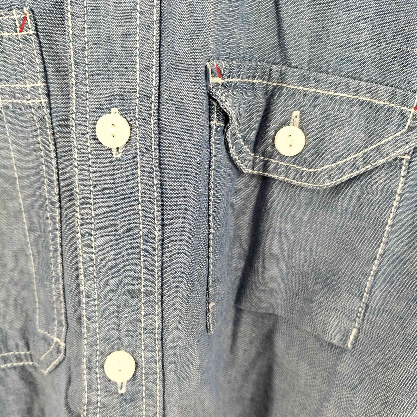 ステューシー Stussy 猫目ボタン ガチャポケ シャンブレーシャツ 