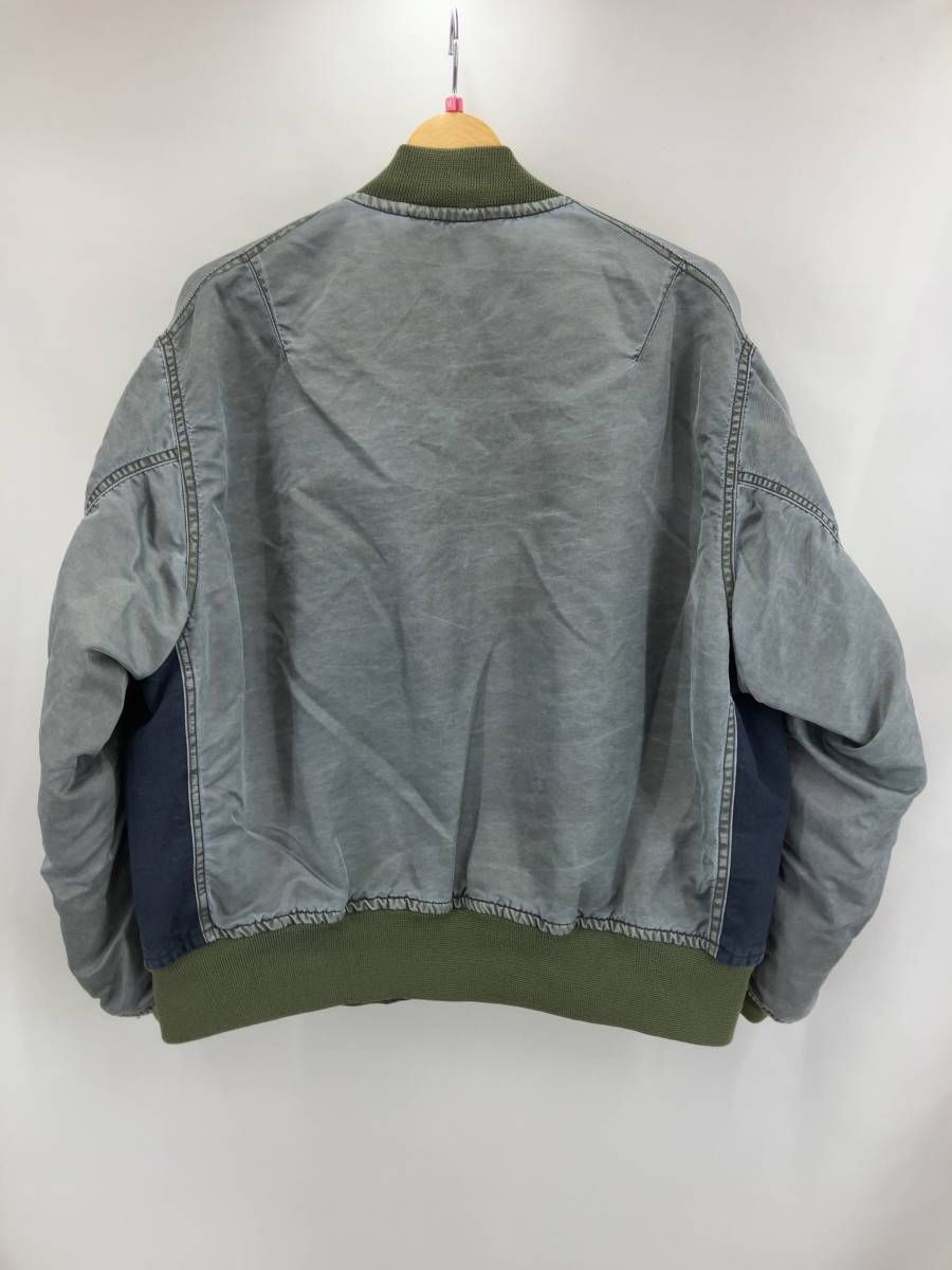 ☆ NIGEL CABOURN ナイジェルケーボン MA-1 ナイロン キャンバス フライトジャケット サイズ48 M グレー × ネイビー 通年 -  メルカリ