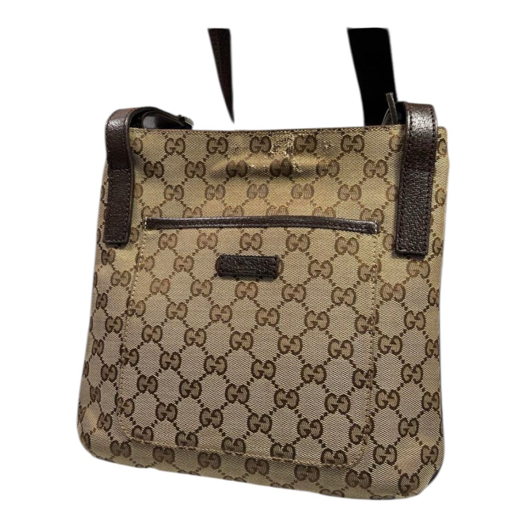 グッチ GUCCI GGキャンバス レザー GG柄 革ロゴ 型押しロゴ ショルダー バッグ 斜め掛け サコッシュ ポーチ メッセンジャー 男女兼用 ユニセックス