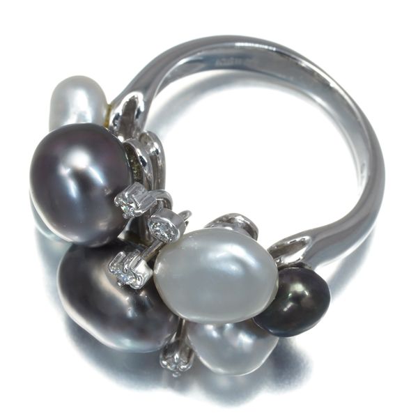 バロックパール 真珠 5.4-8.6mm ダイヤ ダイヤモンド 0.07ct リング  