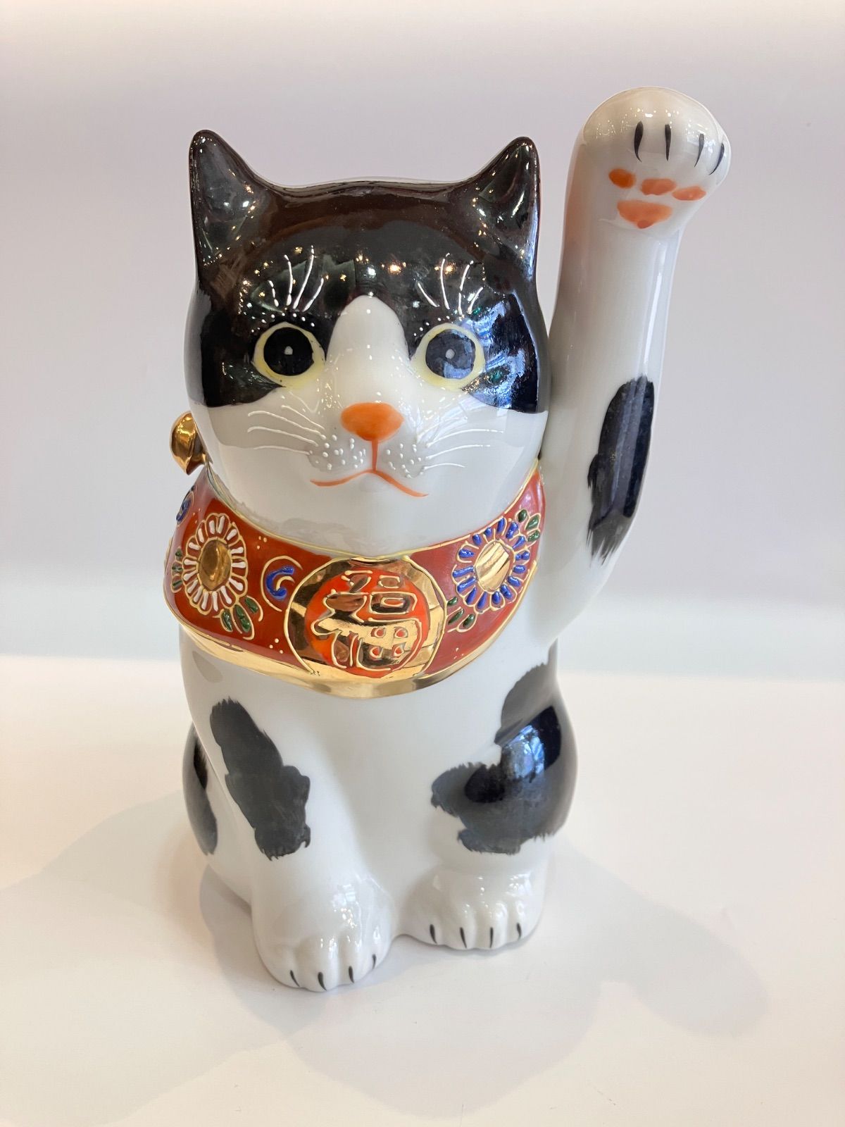 【願いが叶う】【金運招福】【九谷焼】 招き猫 黄色 山吹盛り 3号 右手 願いが叶う】【金運招福】【九谷焼】 招き猫 黄色 山吹盛り 3号