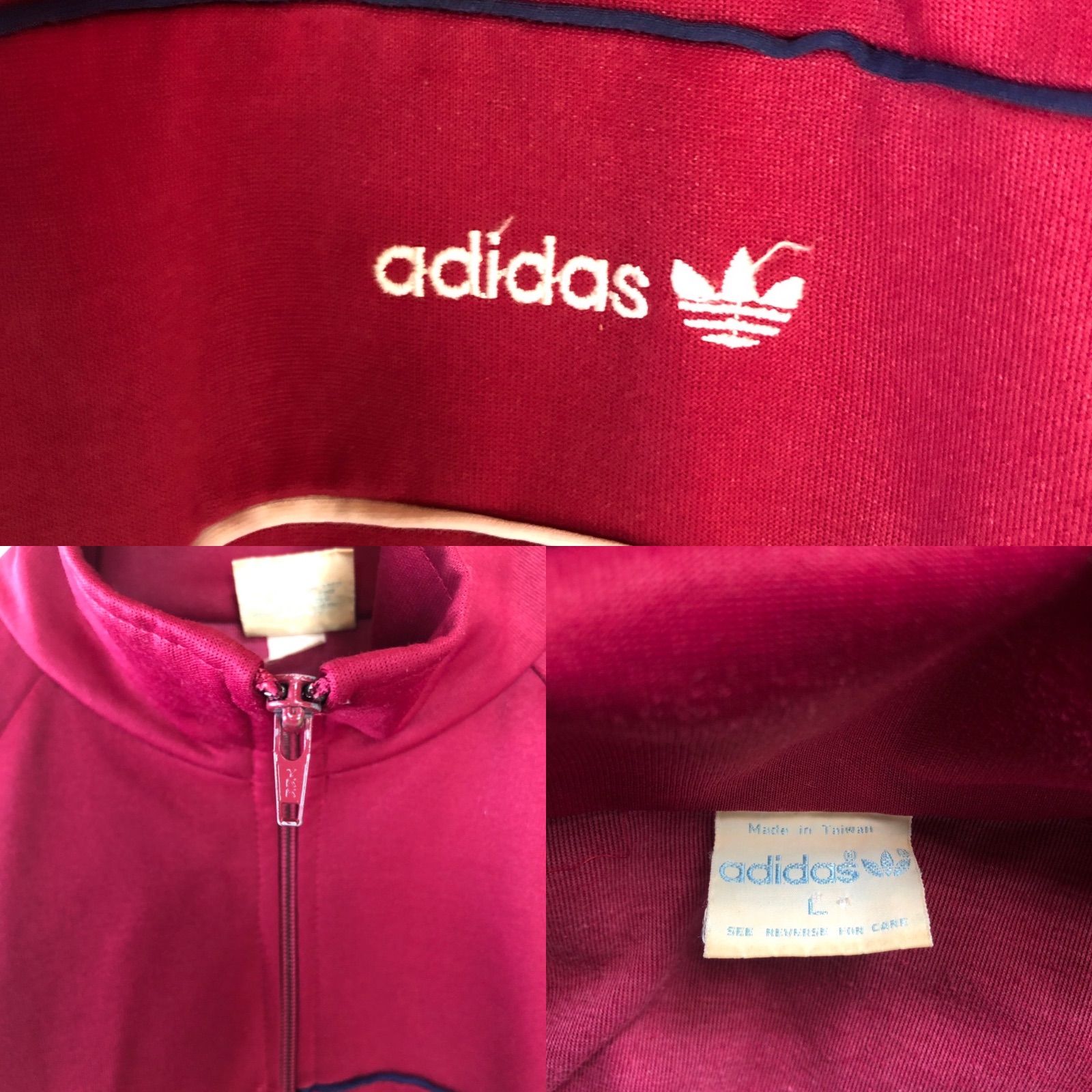 アユニ・D着用！　adidas トラックジャケット　ヴィンテージ　レッド 70s】adidasトラックジャケットジャージ古着ビンテージ刺繍トレ