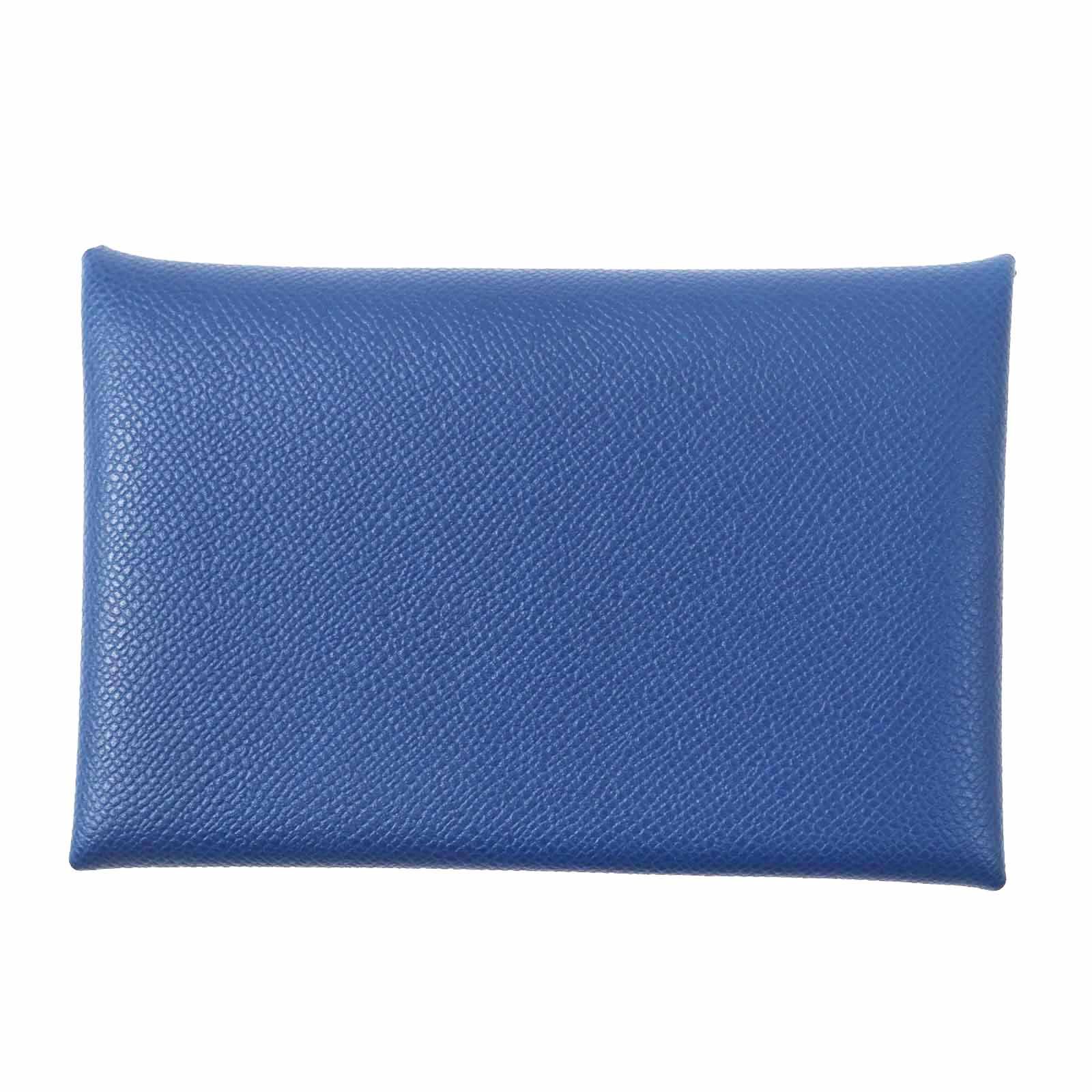 ◎HERMES エルメス カルヴィ ディープブルー シルバー金具 ヴォーマダム カードケース B刻印 き フランス製 レディース