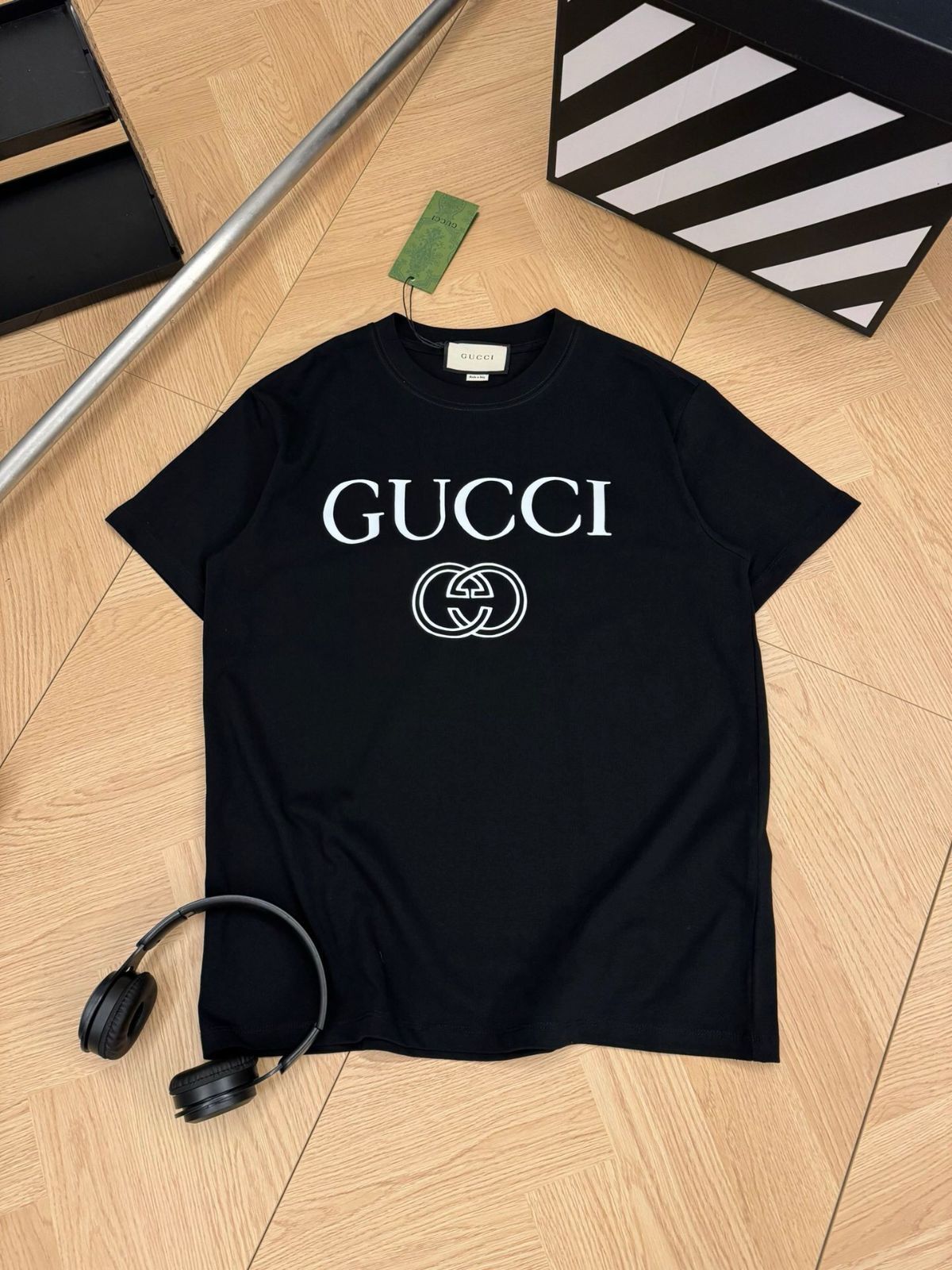 GUCCI グッチ夏の定番スケッチ落書きプリントカップル半袖Tシャツ