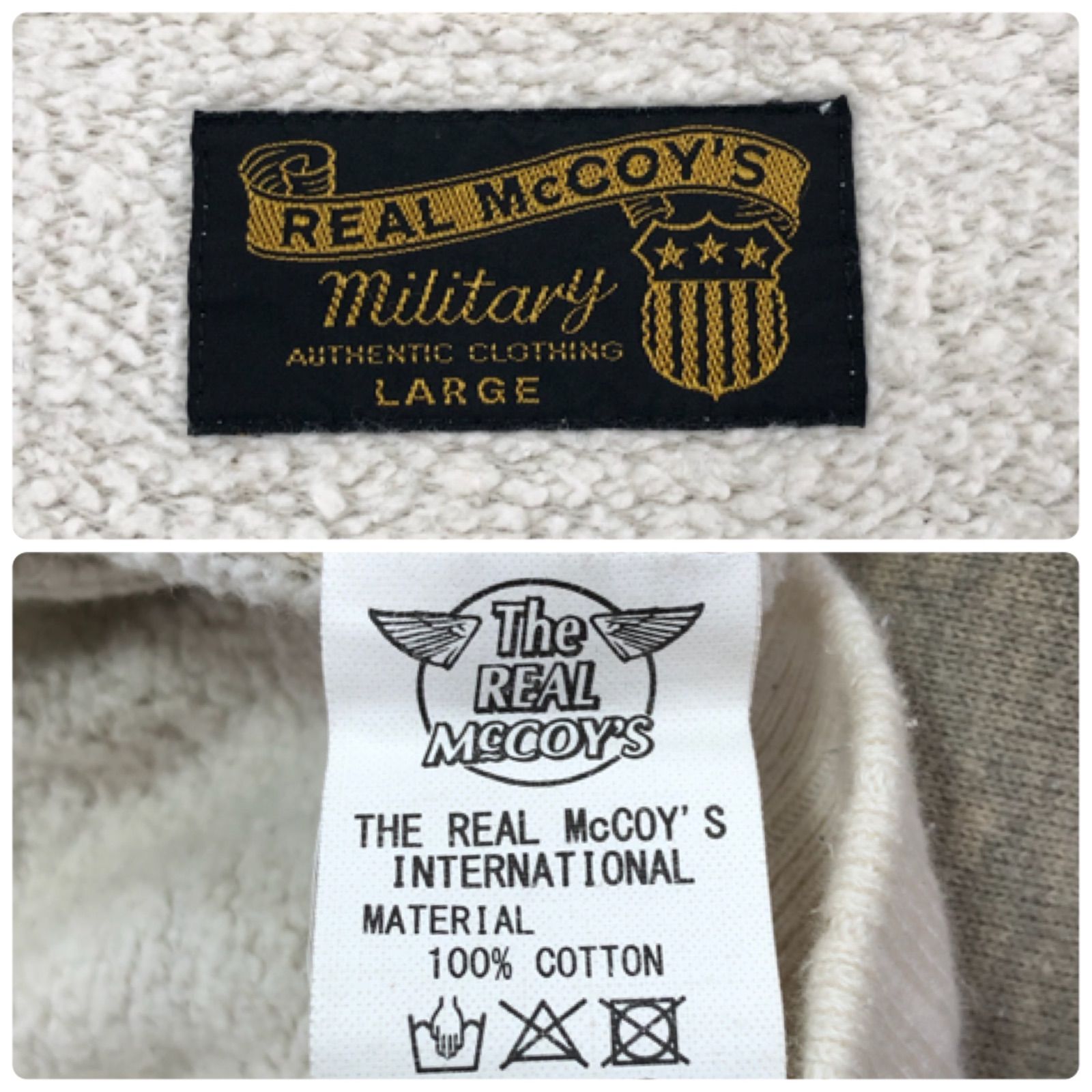 The REAL McCOY'S MILITARY POCKET SWEATSHIRT ミリタリースウェット ポケット付 トレーナー ロングスリーブ グレー リアルマッコイズ