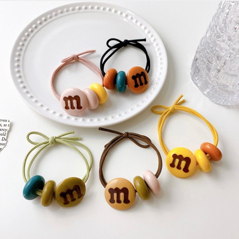 10本セット】mチョコ ヘアゴム 5色セット m&m マーブルチョコ 髪ゴム 