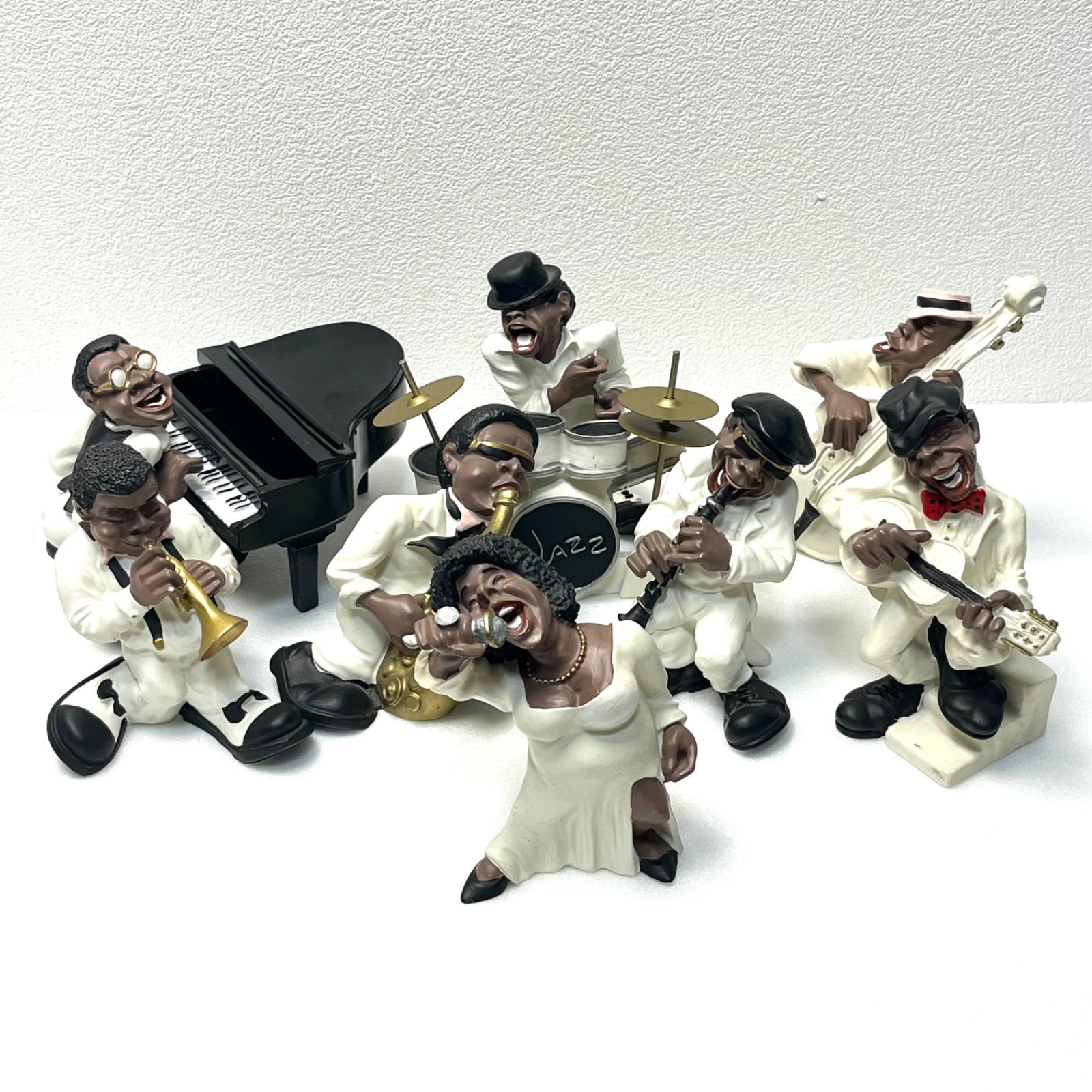 JAZZ ジャズバンド　フィギュアセット8体、ピアノ、ドラムセット JASS BAND ジャズバンド】フィギュア8体 ピアノ ドラム - メルカリ