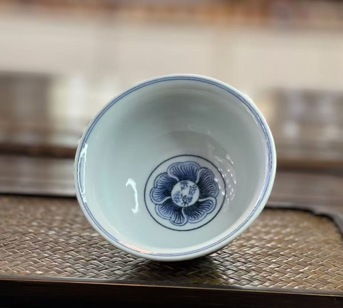 景徳鎮 青花釉里紅三才蓋碗 茶碗 煎茶器 未使用品 中国