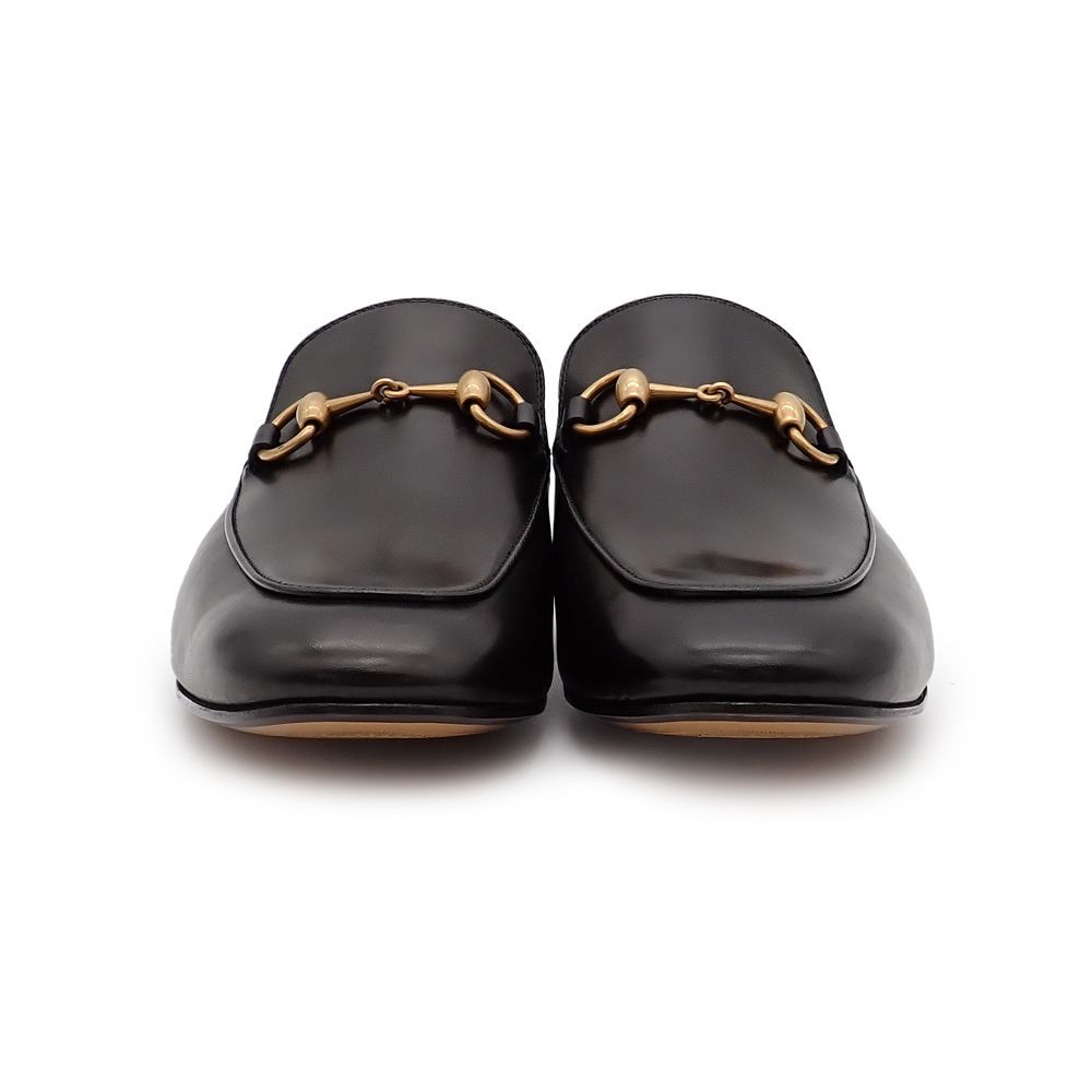 グッチ プリンスタウン スリッパ ウィメンズ ホースビット フラット ブラック 6 25cm 423513 ♥品