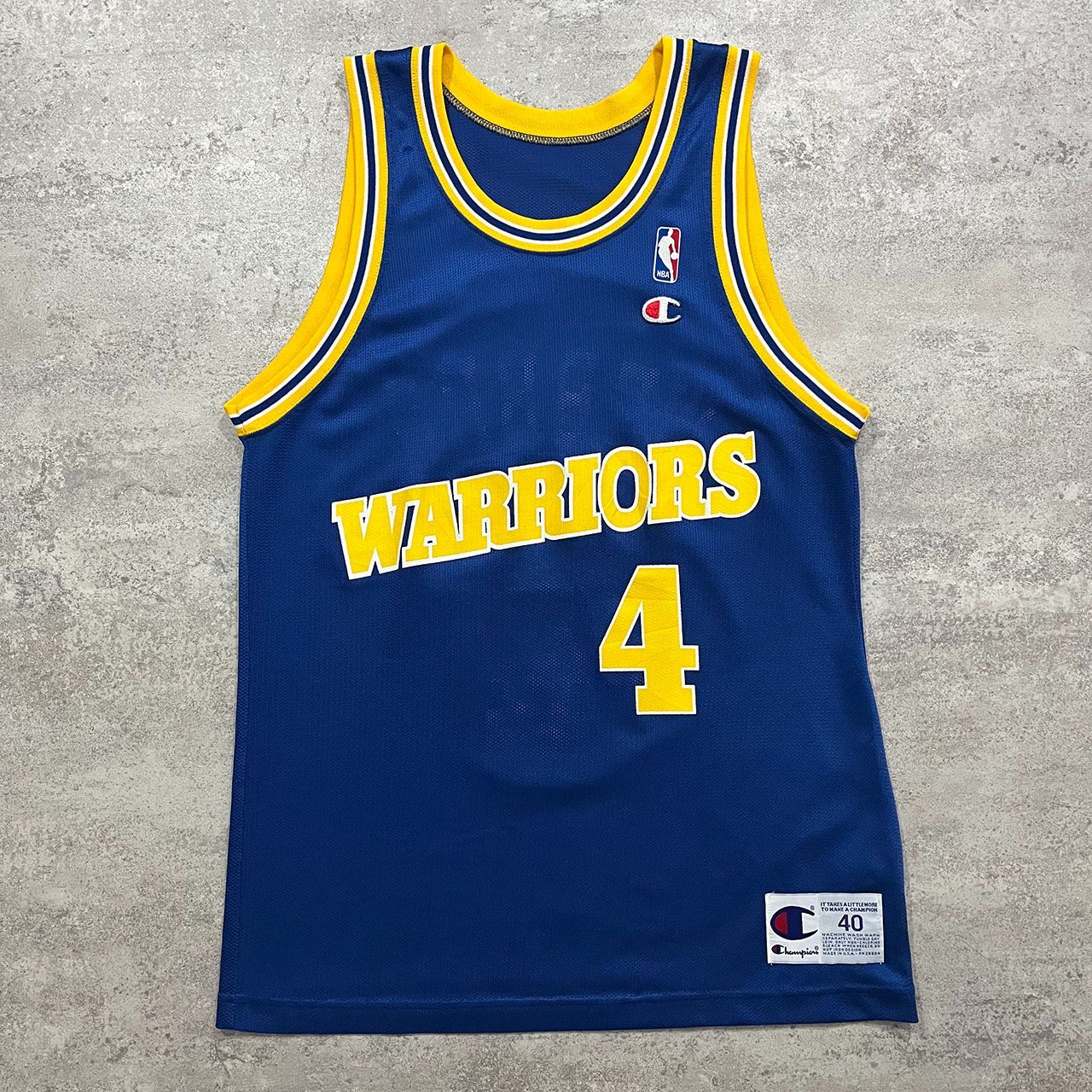 h*0様 【美品】ウォリアーズ クリス・ウェバー ユニフォーム 90s NBA チャンピオン ゴールデンステート・ウォリアーズ クリス