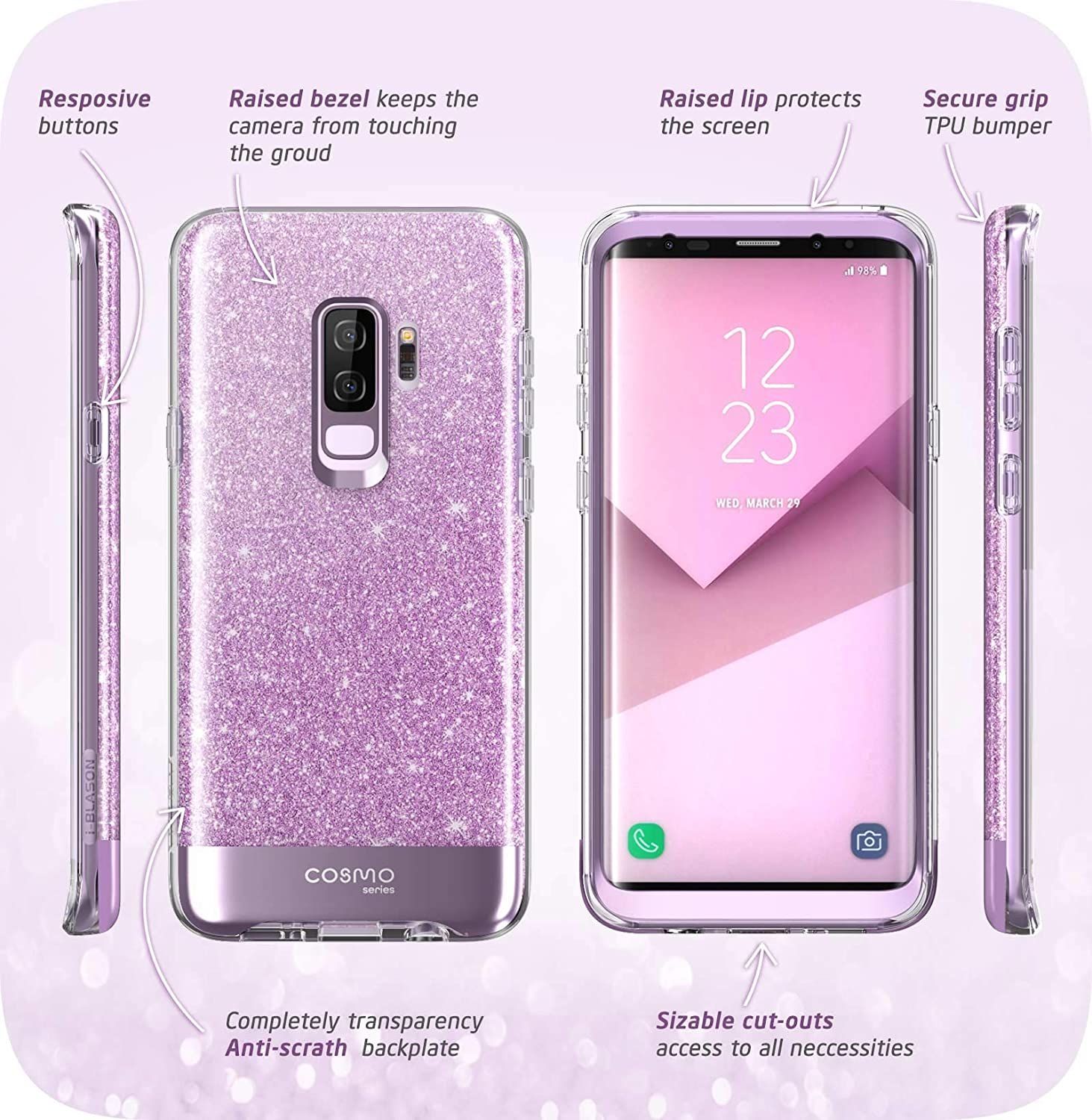 69%OFF!】 i-BLASON Galaxy S9 Plus ケース マーブル ピンク