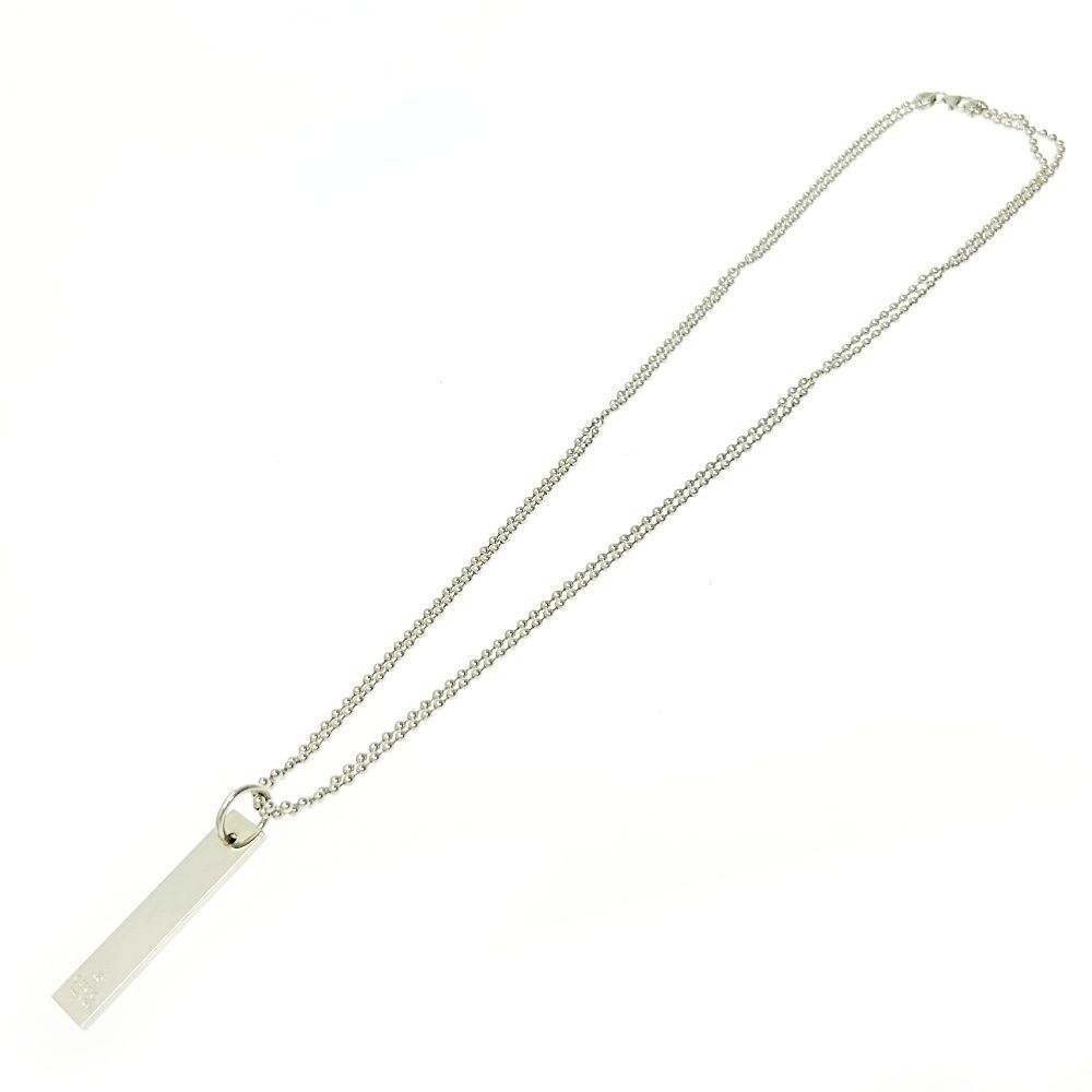 GUCCI グッチ シルバー ロゴ プレート ダブルチェーン ネックレス 21.2g 925刻印 407846 ネックレス