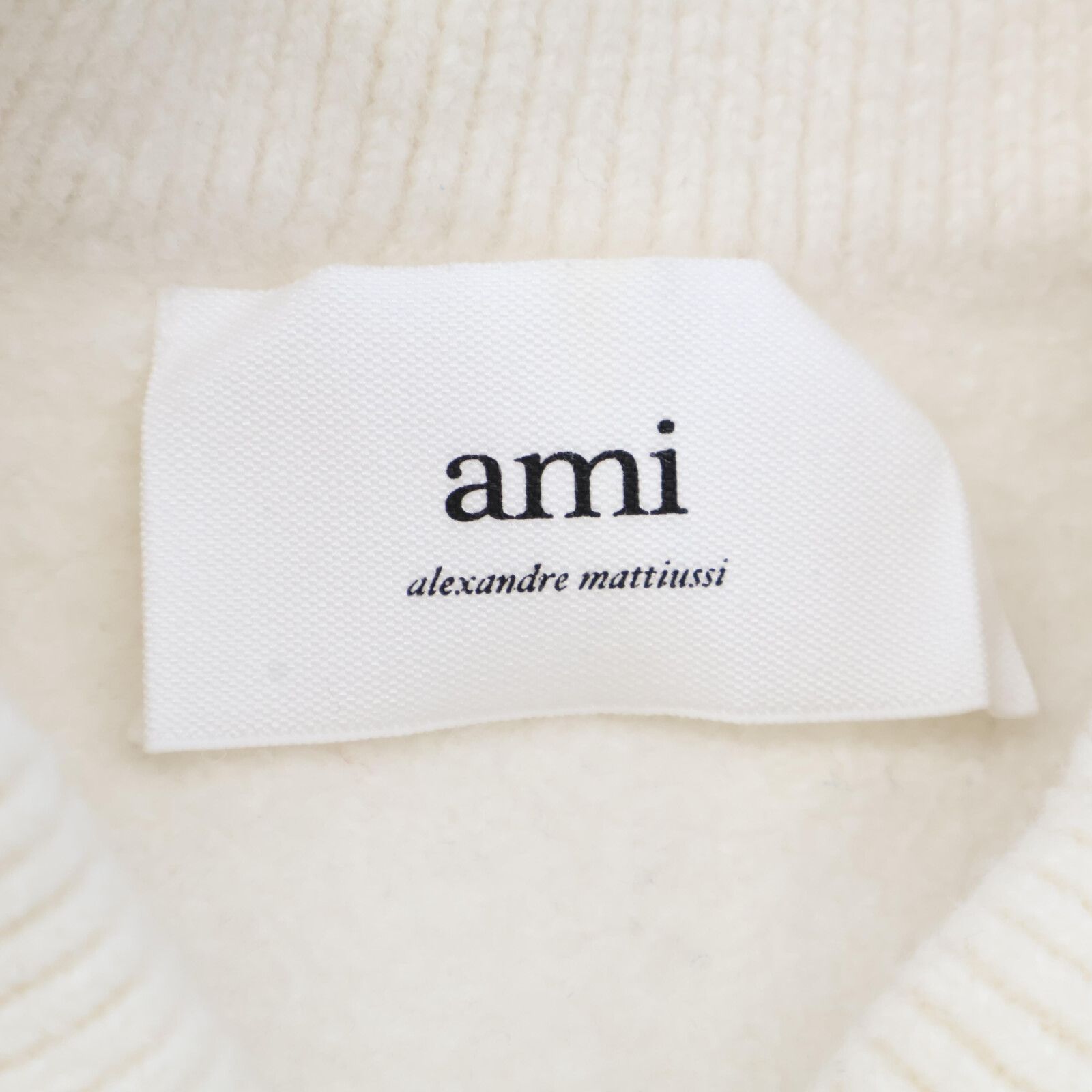  AMI PARIS アミパリス ホワイト ウール クルーネック ニット S アンサンブル トップス