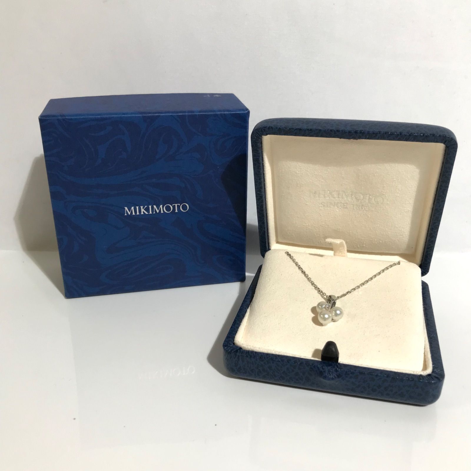 美品】MIKIMOTO ミキモト K18WG パール ネックレス 約5mm玉 