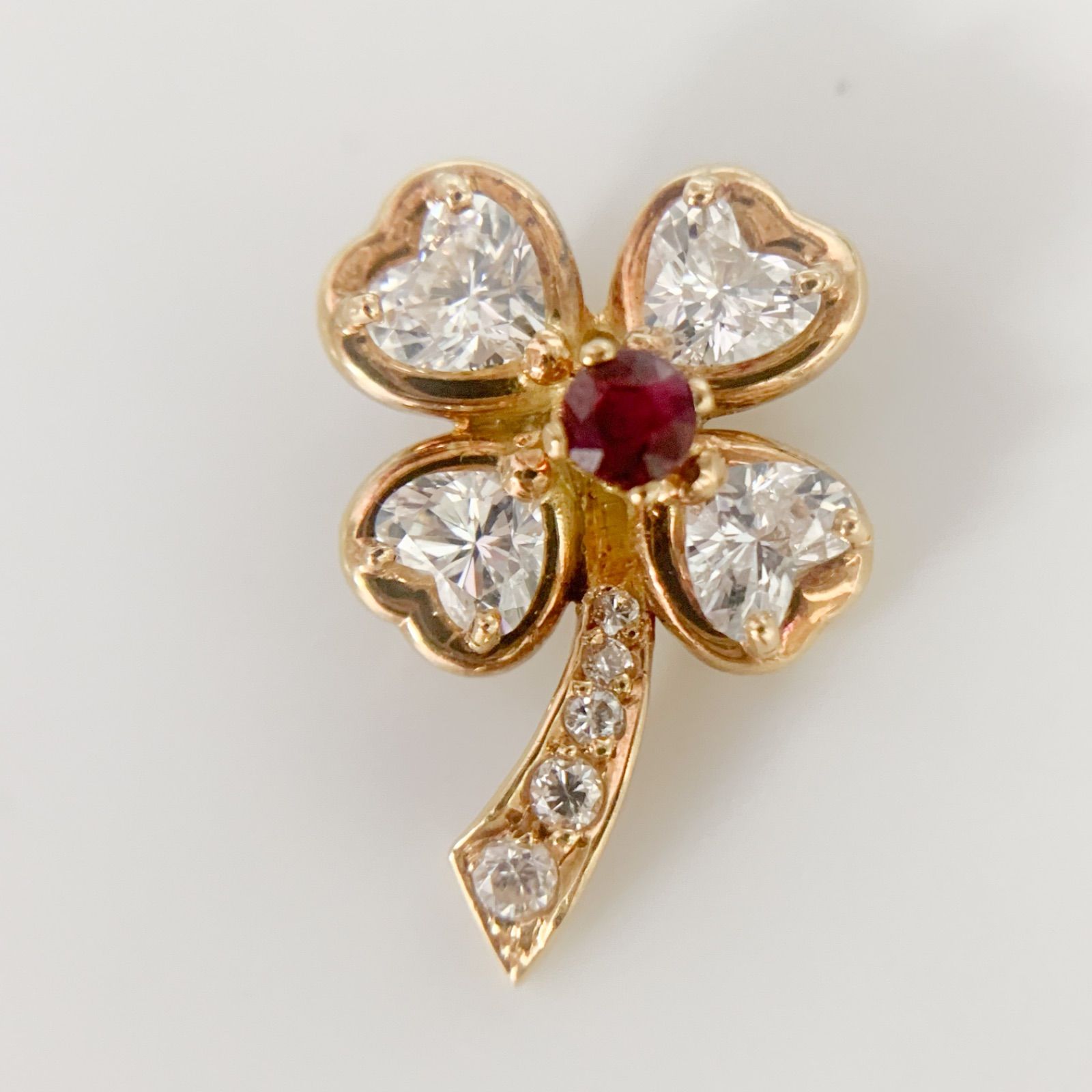 クチンスキー Kutchinsky お花 ルビー ダイヤモンド ペンダント トップ K18