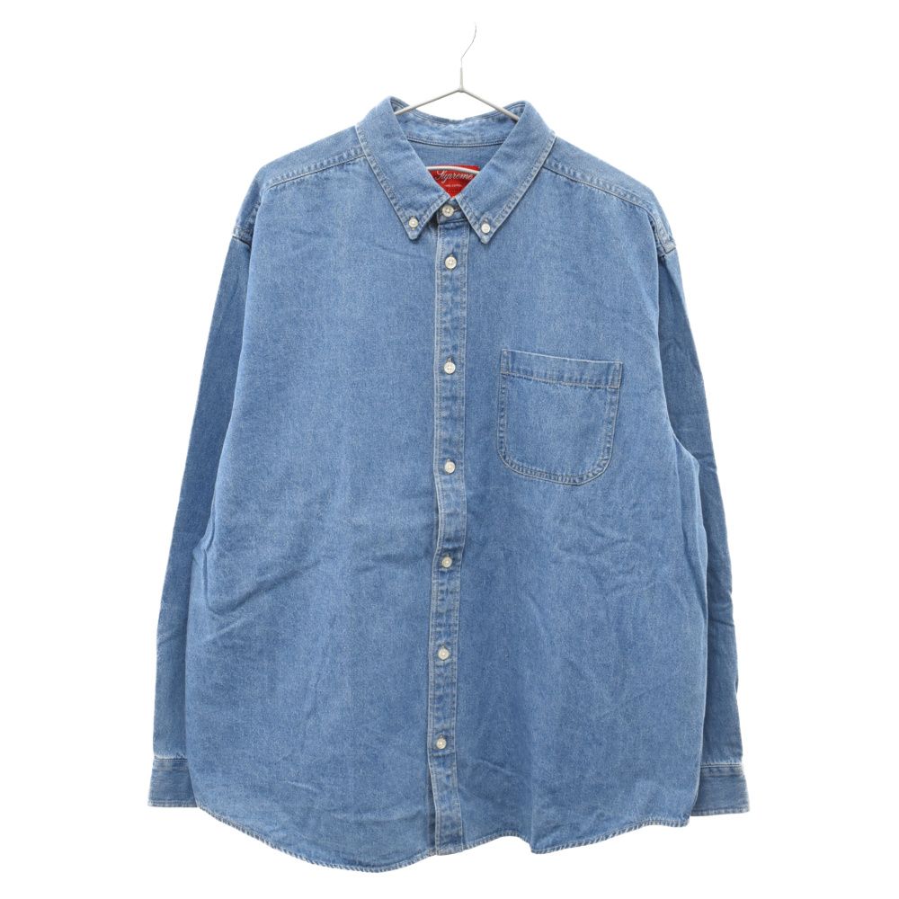 SUPREME (シュプリーム) 21AW Applique Denim Shirt ロゴアップリケ デニムシャツ 長袖シャツ インディゴ - メルカリ