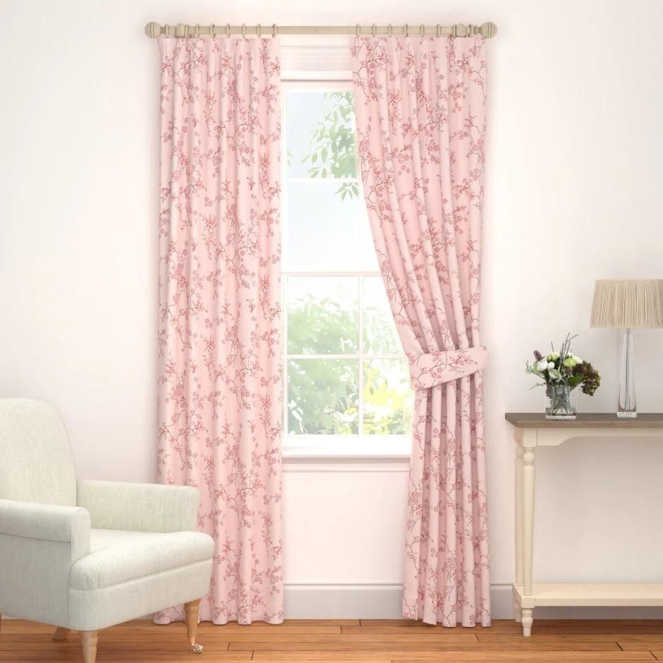 ローラアシュレイ カーテン 100x200 2枚セット ハイドランジアカモミール ローラ アシュレイ LAURA ASHLEY ◇水彩タッチフラワープリント