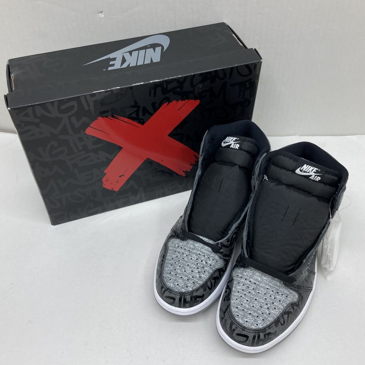 NIKE AIR JORDAN 1 RETRO HIGH OG REBELLIONAIRE BLACK WHITE-PARTICLE GREY サイズ26.5cm 555088-036 WS1030-003