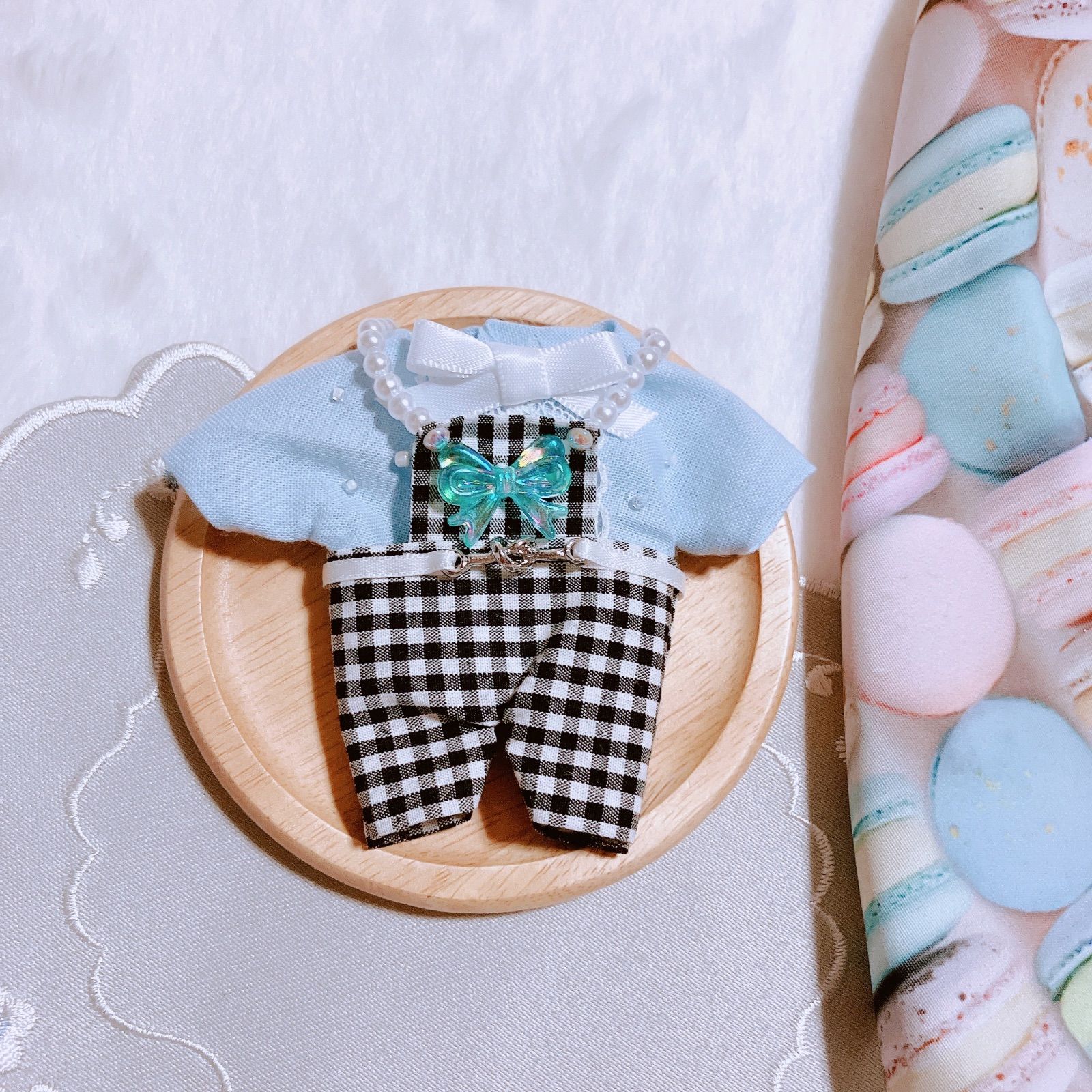 ぬい服 ぬいぐるみ服 16cm 夏のギンガムチェックセットアップ - メルカリ