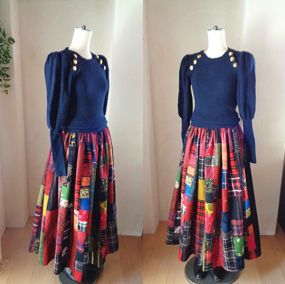 絵画なパッチワーク 大人のチェック＆フラワー